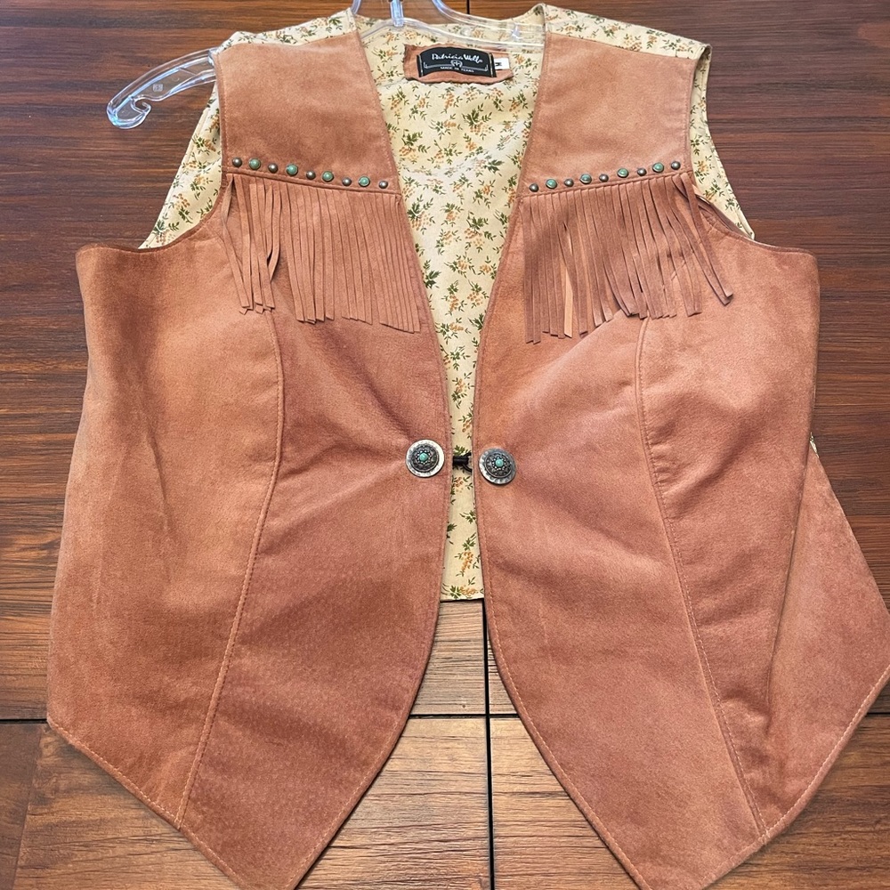 Patricia Nash suede vest with fringe